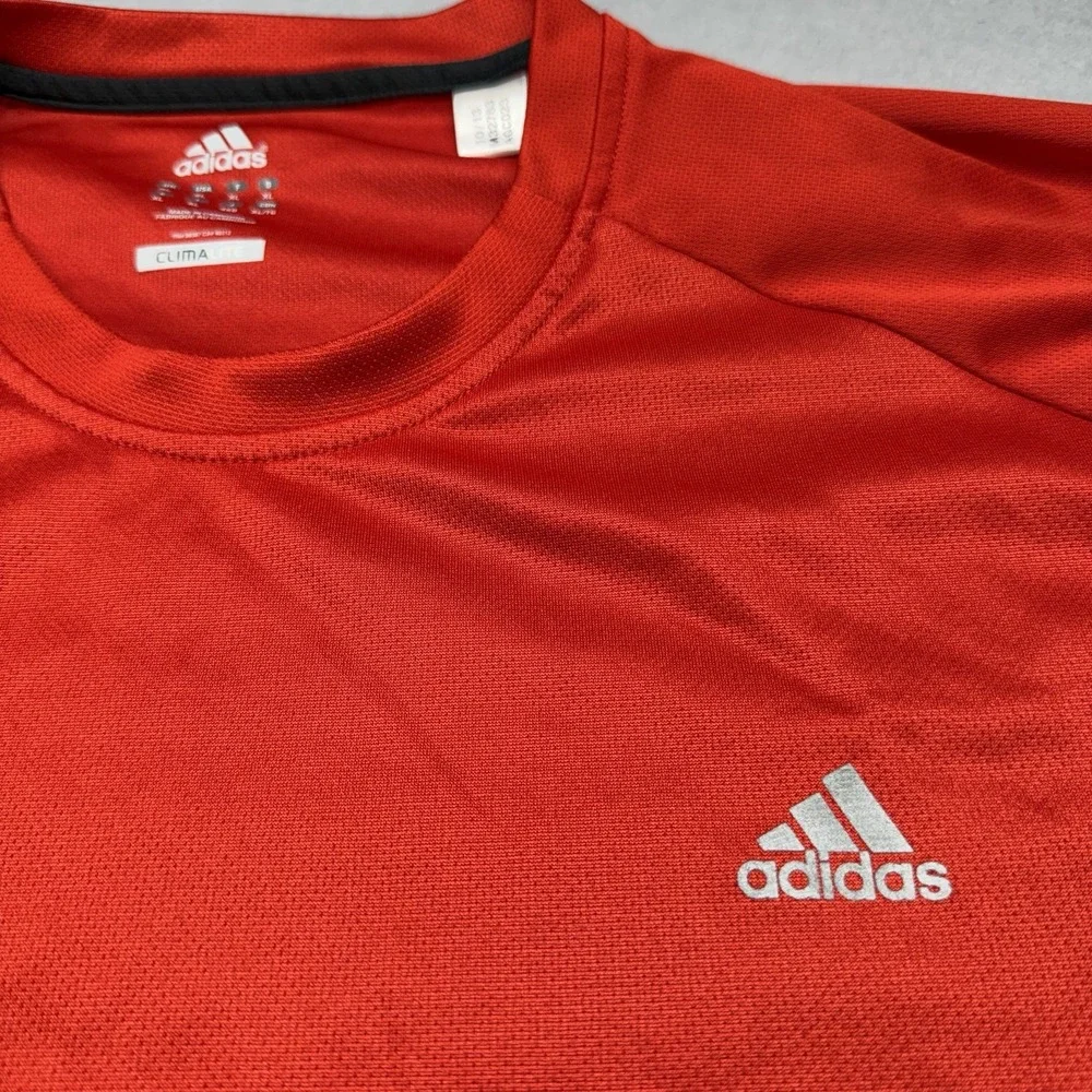 Adidas Climalite Men's XL Red Lightweight Short Sleeve Crew Neck Logo T-Shirt